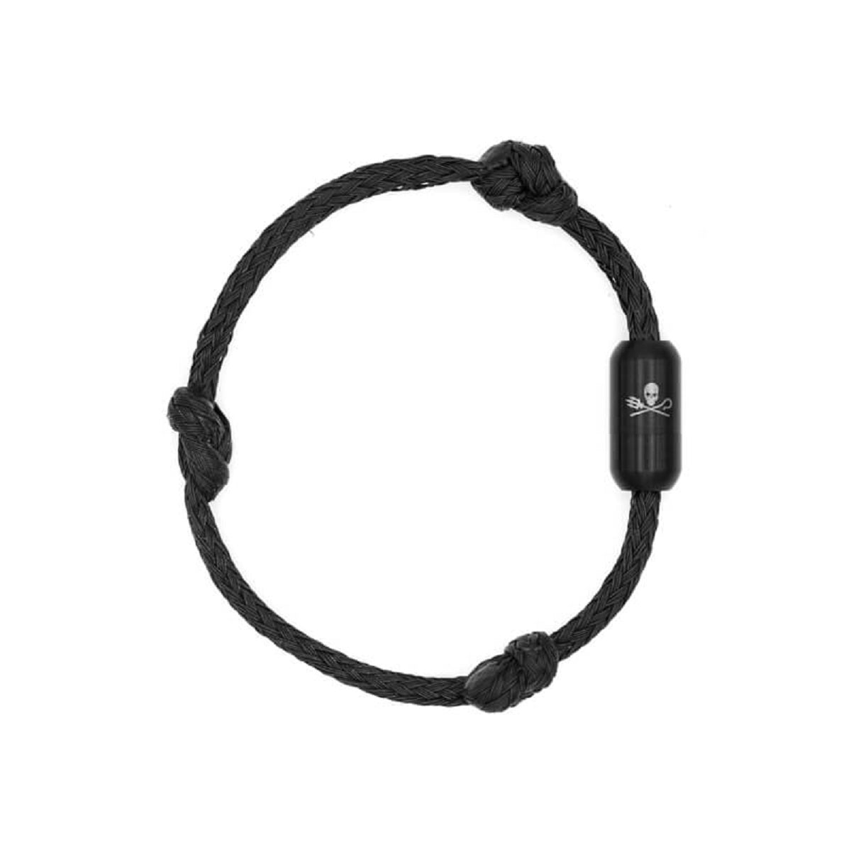 BRACENET Upcycling Armband Sea Shepherd aus schwarzen Geisternetzen mit schwarzen Magnetverschluss