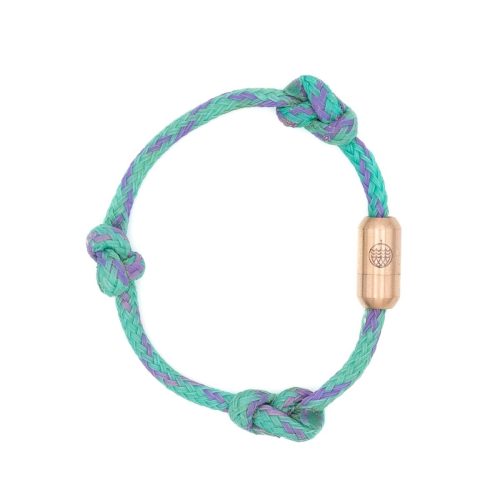 Upcycling bracelet Demark North Sea Bracenet in lilac-turquoise with rose-gold magnetic clasp