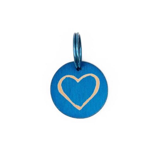 BRACENET Edelstahlanhänger in blau mit Blue Heart Gravur