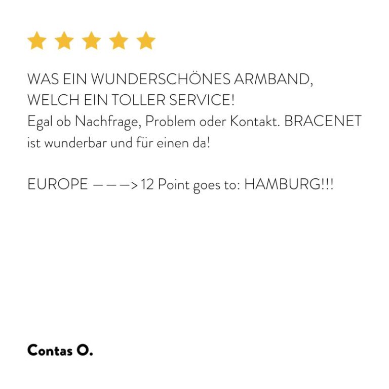 Kundenbewertung von BRACENET - Armbänder aus Fischernetzen: 5 Sterne, wunderbar, toller Service!