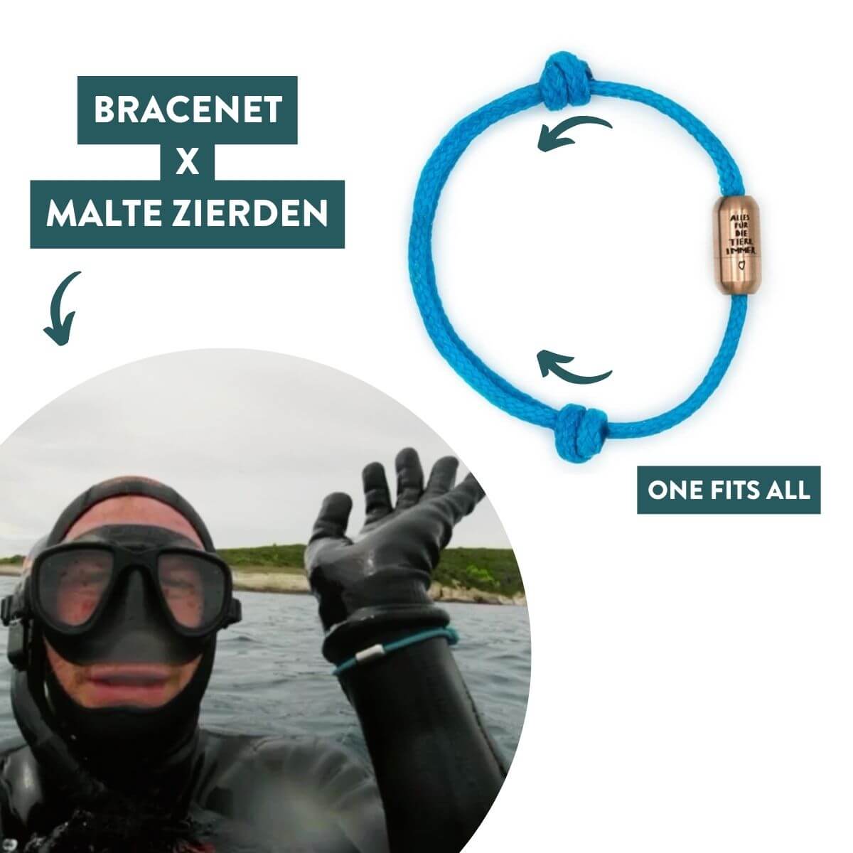 BRACENET x Malte Zierden Ionian Sea Armband, alles für die Tiere wird gezeigt