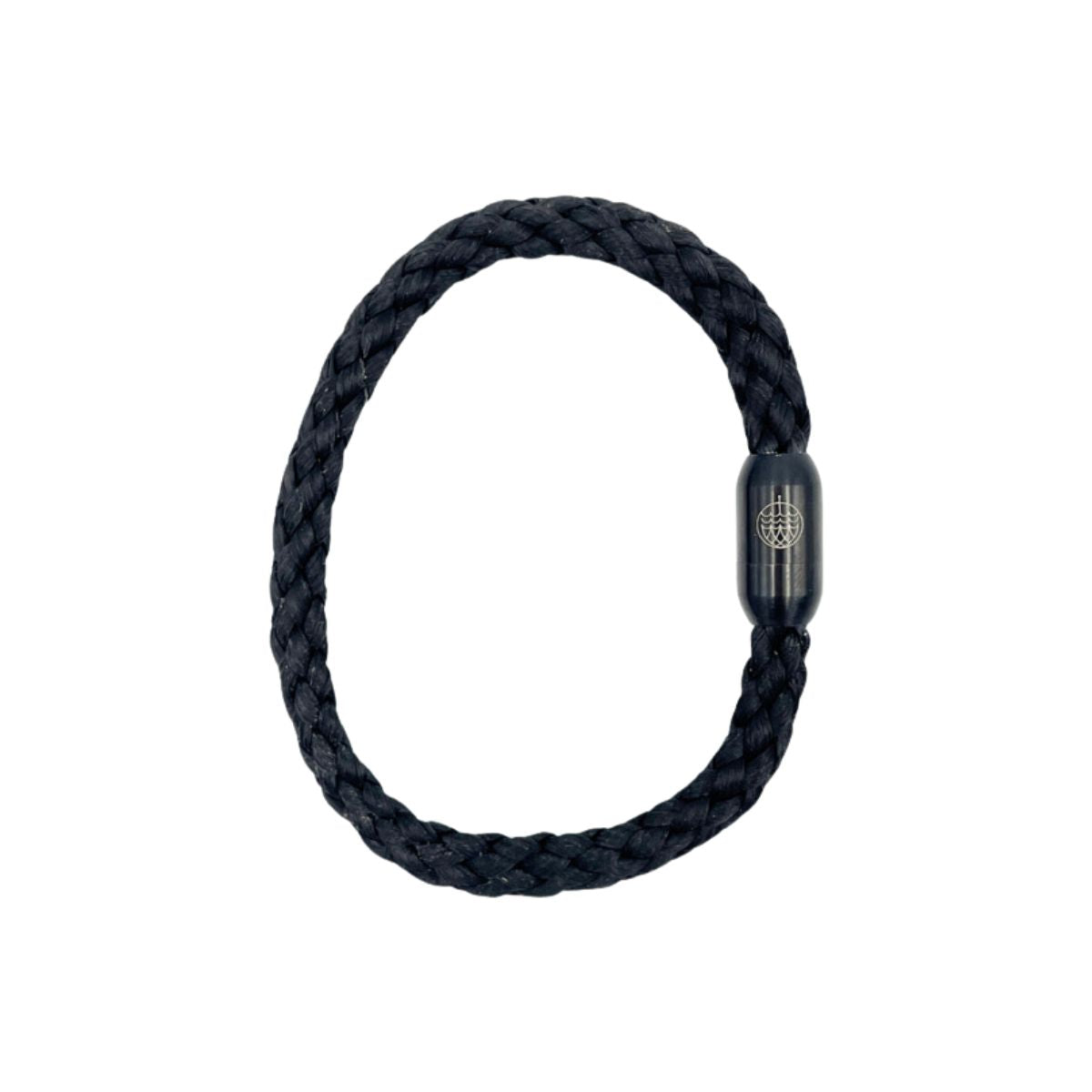 Abbildung BRACENET Upcycling Armband Deep Sea Rope in schwarz mit schwarzem Magnetverschluss