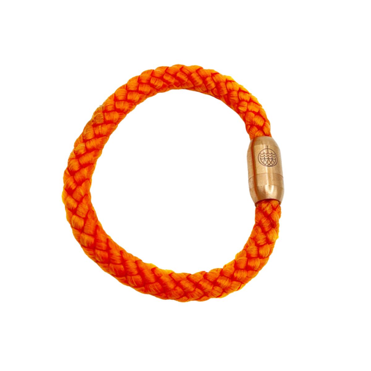 Abbildung BRACENET Upcycling Armband Deep Sea Rope in orange mit roségoldenem Magnetverschluss