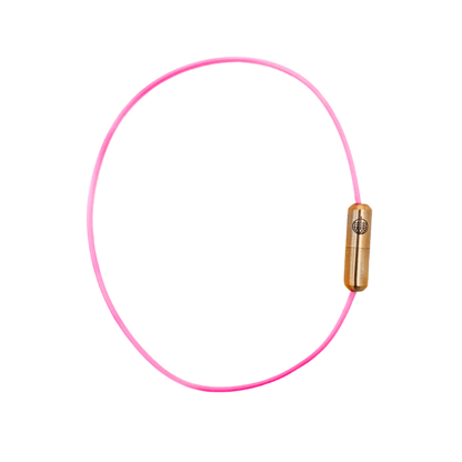 CourtNet Armband aus Tennissaiten in Pink mit Drehverschluss in Roségold