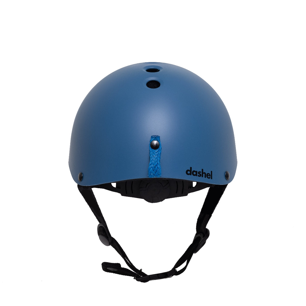 Dashel x BRACENET Kids' Sea Shepherd Fahrradhelm in blau mit Blue Whale Logo mit Fischernetze Schlaufe in Blau von hinten. 