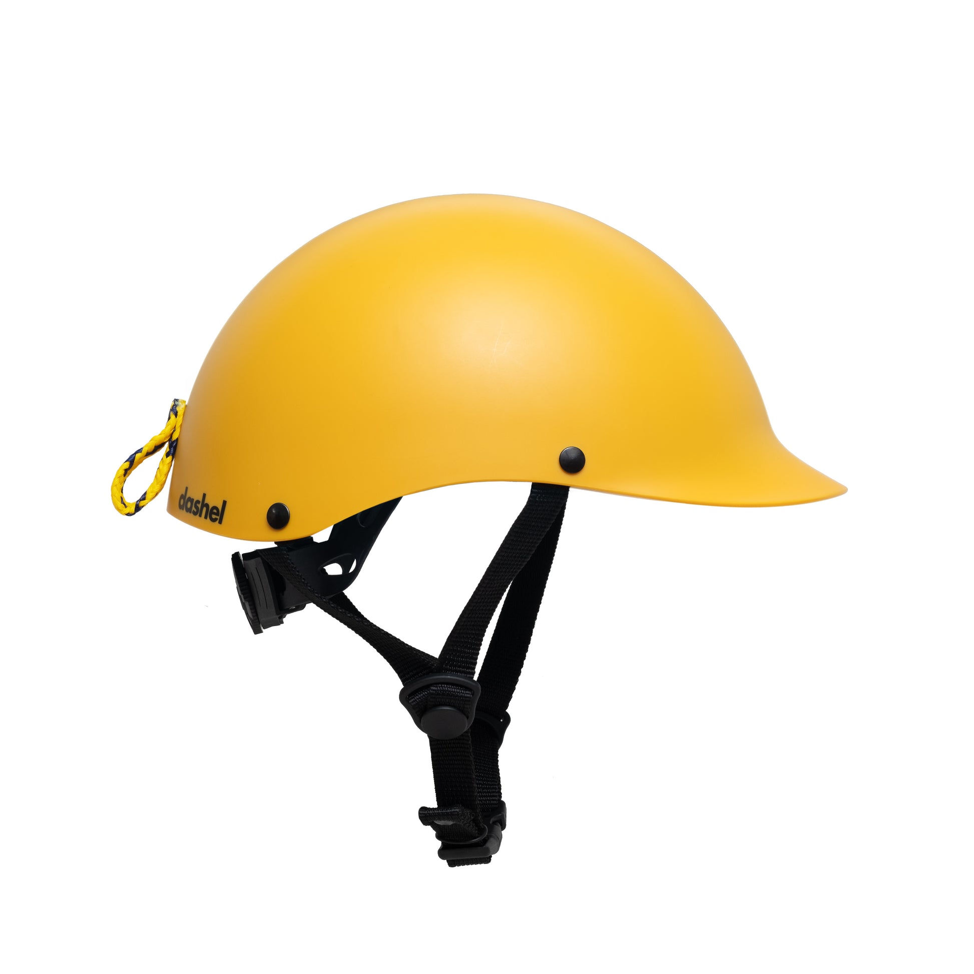 Dashel x BRACENET Kids' Ocean Fahrradhelm in Gelb mit Schlaufe aus Fischernetzen in Gelb und Blau. 